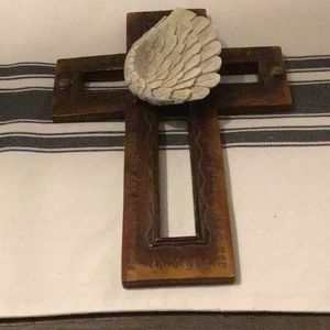 Rustic cross with Angel Wings